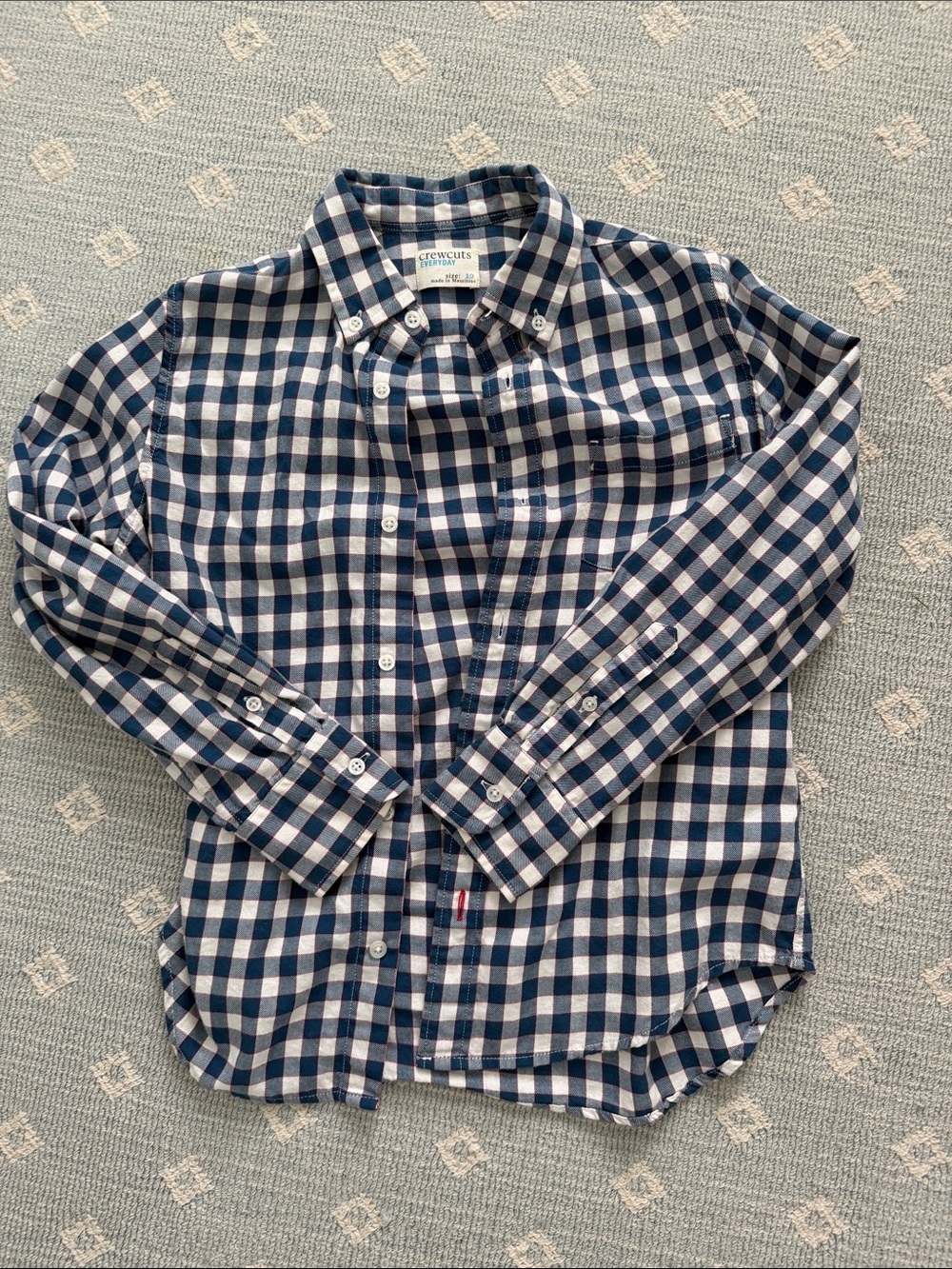 Crewcuts Navy & White Gingham Button-Down Shirt excellent condition!! No flaws
